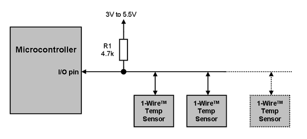 Схема подключения датчика температуры DS18B20 к Ардуине
