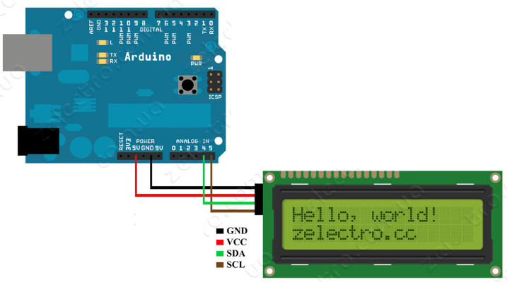 Подключение LCD 1602 к ардуине через модуль IIC/I2C