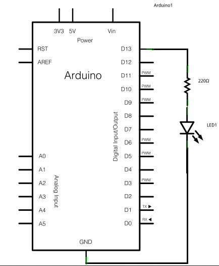 Схема-подключения-одного-светодиода-LED-к-Arduino
